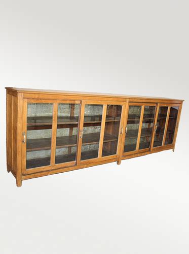 Wood Sideboard w/4 Glass Doors [33328] | Old World Antieks