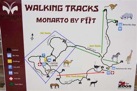 Map of Monarto Zoo - I've indicating old and new tracks - The Rhyme of Sim'