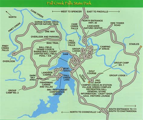 Fall Creek Falls Campground Map - Vector U S Map