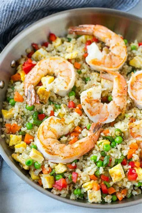 Shrimp Cauliflower Fried Rice - Low Carb Fried Rice Recipe