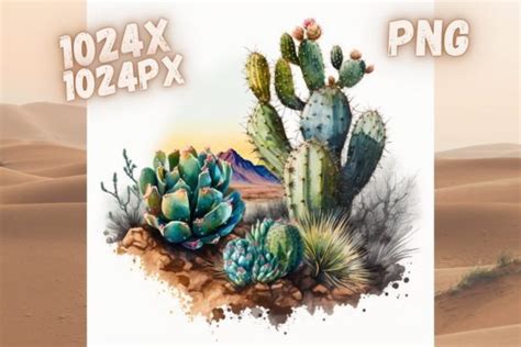 Watercolor Desert Cactus Illustration Graphic by Dremari Graphics · Creative Fabrica