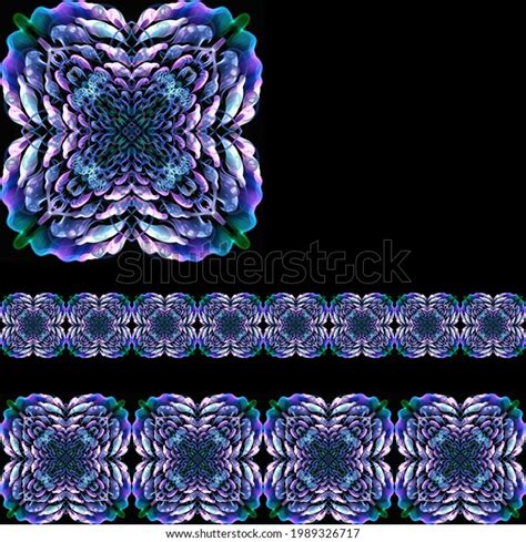 Coloured Border Frame On Black Background Stock Illustration 1989326717 ...