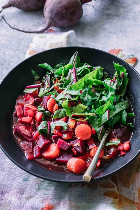 Beet Greens Vegetable Soup ⋆ Use Beets from Root-to-Stem in Soup!