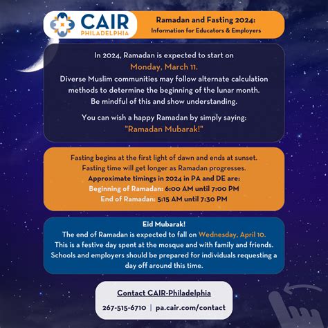 Ramadan and Fasting 2024: Information for Educators & Employers - CAIR ...