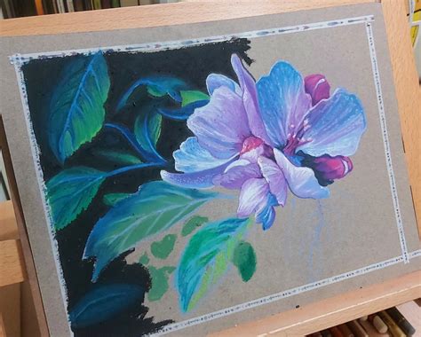 Oil pastels for flowers - blending and layering