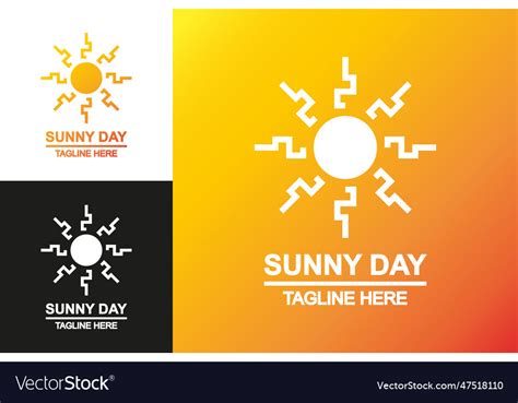 Sunny day logo set modern gradient style Vector Image