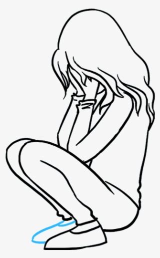 Simple Drawing Of A Girl Crying