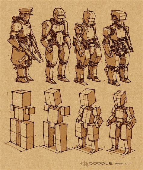 ArtStation - Robot design / Form study, Howard Hsu | Robot design ...