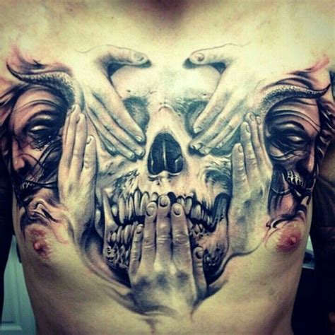 One piece tattoo | Tattoos | Cool chest tattoos, Skull tattoo design, Chest tattoo