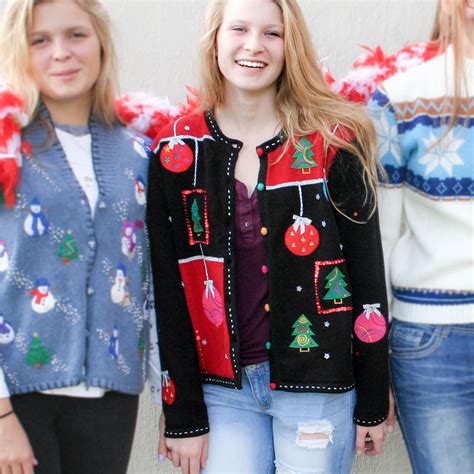 Christmas Trees + Ornaments Tacky Ugly Holiday Sweater - The Ugly Sweater Shop