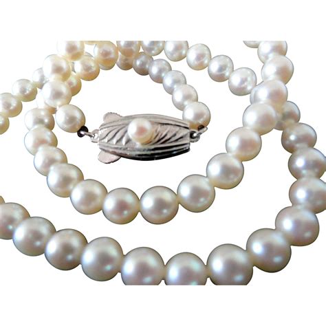 Marked down 70%! Vintage MIKIMOTO Sterling Cultured Pearl Necklace! from sanibelles on Ruby Lane