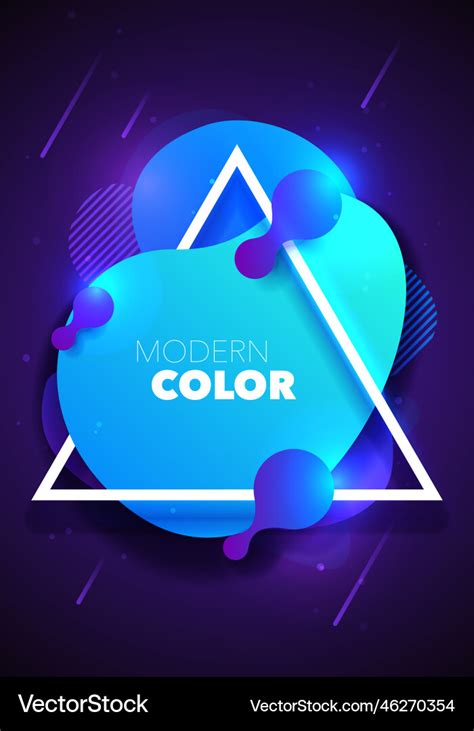 Neon colored liquid shapes with triangle Vector Image