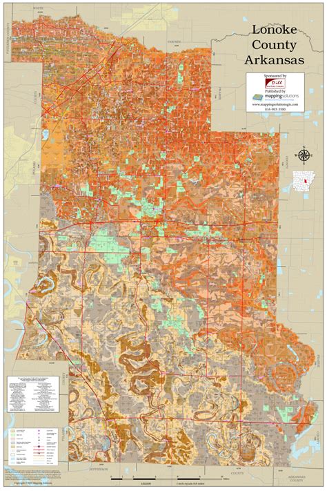 Lonoke County Arkansas 2022 Soils Wall Map | Mapping Solutions