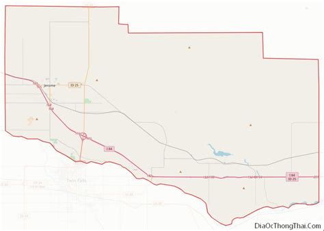 Map of Jerome County, Idaho - Thong Thai Real