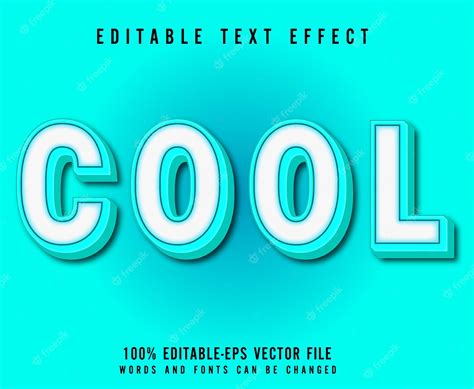 Premium Vector | Cool 3d text effect editable vector