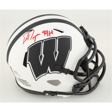 Ron Dayne Signed Wisconsin Badgers Lunar Eclipse Alternate Speed Mini ...