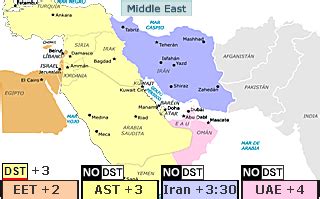 Middle East Time Zone Map live - Current local time with time zone ...