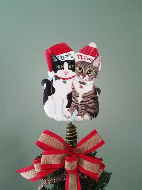 Your Cats Christmas Tree Topper Multiple cats Custom Cat | Etsy ...