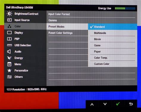 Dell U3415W OSD Setup And Calibration