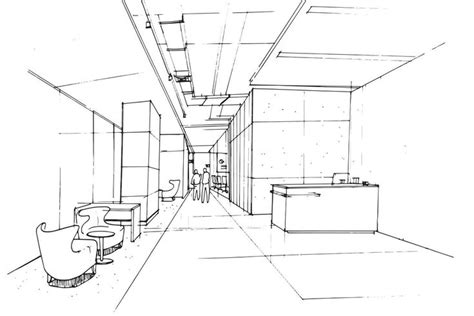 lobby office area sketch drawing,office reception area,Modern design,vector,2d illustrat ...