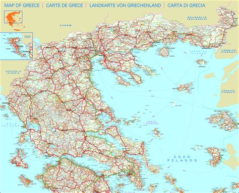 Detailed road map of Greece. Greece detailed road map | Vidiani.com | Maps of all countries in ...