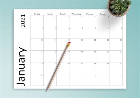 Download Printable Simple Monthly Calendar Grid PDF