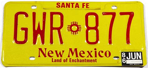 1986 New Mexico License Plate | License plate, New mexico, Car license ...