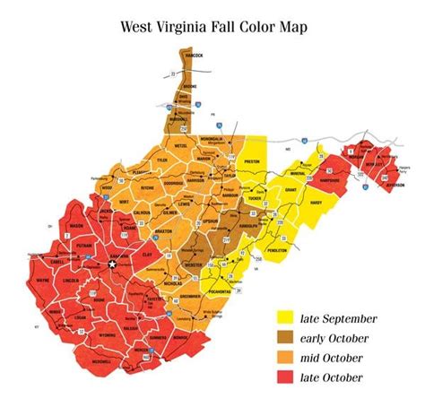 WV Fall Color Map | West virginia travel, Virginia fall, Fall colors