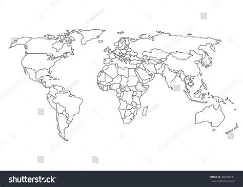 World Map With Borders Black Color Blank World Map World Map World Images