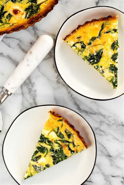 Spinach and Feta Quiche with Cauliflower Crust - Ahead of Thyme