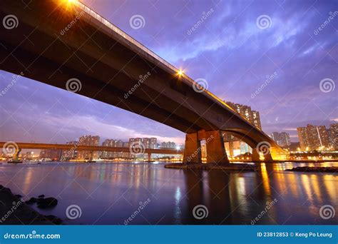 Bridge at sunset stock image. Image of landmark, city - 23812853