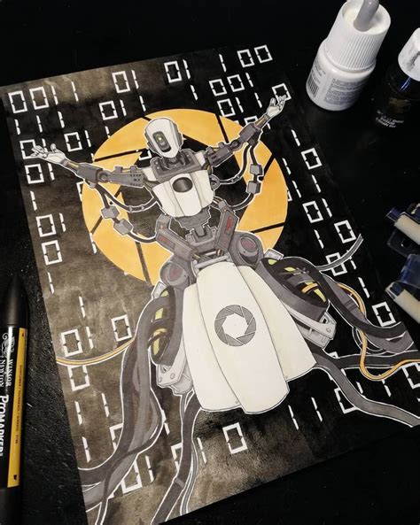 GLaDOS "humanised" Fanart | Fan art, Character design, Traditional art