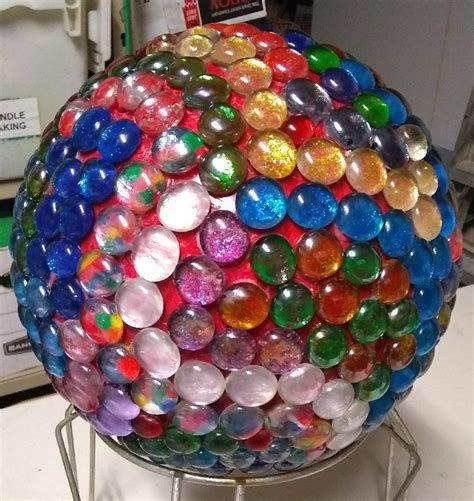 Most of the marbles on this ball were originally clear, before I painted them- | Gazing ball ...