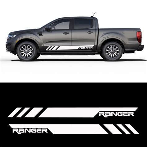 2Pcs Ford Ranger Side Doors Vinyl Sticker Decal Black Size 59"x5" Many ...