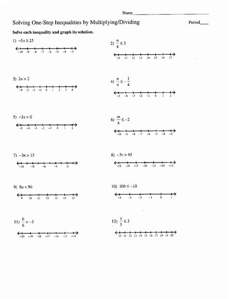 Worksheets For System Of Linear Inequalities