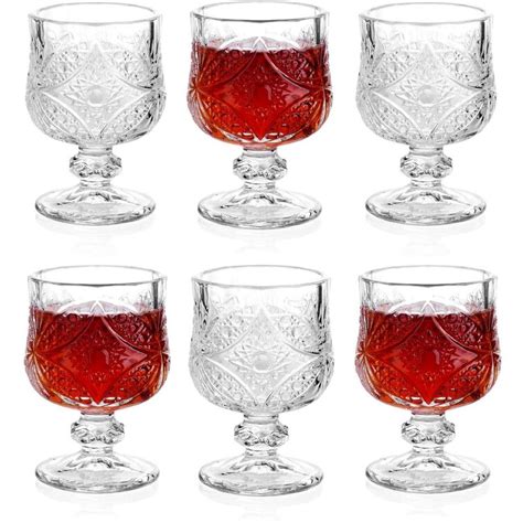 hodog2015 Shot Glasses Set Of 6,Super Cute Shot Glasses,Cordial Glasses,Sherry Glasses,Classical ...