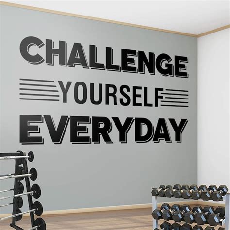 Challenge Yourself Gym Wall Sticker Gym Wall Decal Gym | Etsy