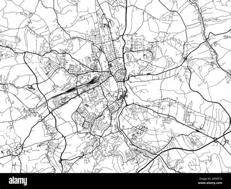 Vector road map of the city of Zwickau in Germany on a white background ...