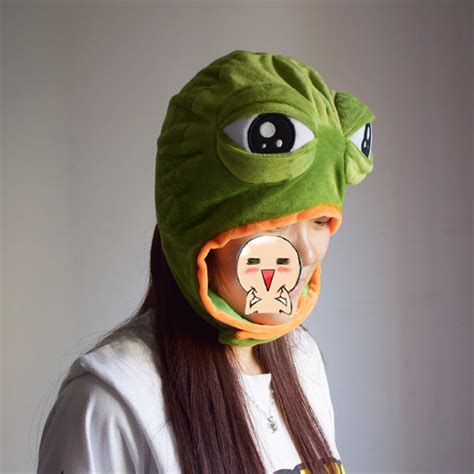 Halloween Sad frog pepe Costume Warmer Hat Cap Beanie Unisex Mask ...