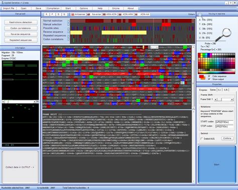 Applied Genetics software. On the left side of the figure there are the ...