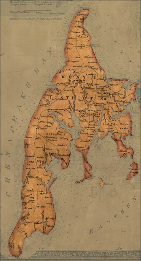 Hopkins Family Tree (Kent Island Maryland): Historic map of Kent Island