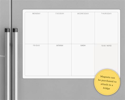 Personalised Weekly Planner Whiteboard Family Planner Dry | Etsy