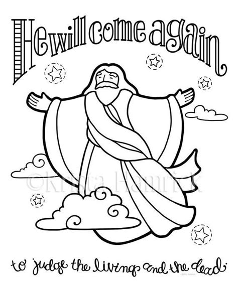 Apostles' Creed Memory Coloring Collection/ Includes 9 Coloring Pages for Memorization or ...