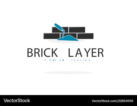 Bricklayer logo with trowel Royalty Free Vector Image