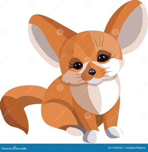 Vulpes Zerda Fennecus Fox Good Stock Illustration - Illustration of ...