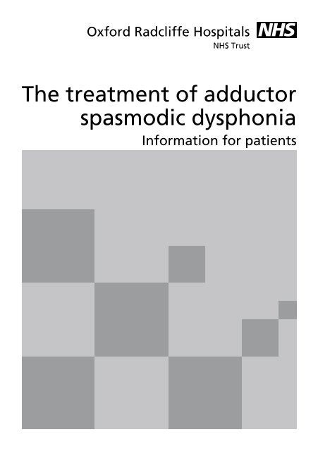 The treatment of adductor spasmodic dysphonia - Oxford University ...