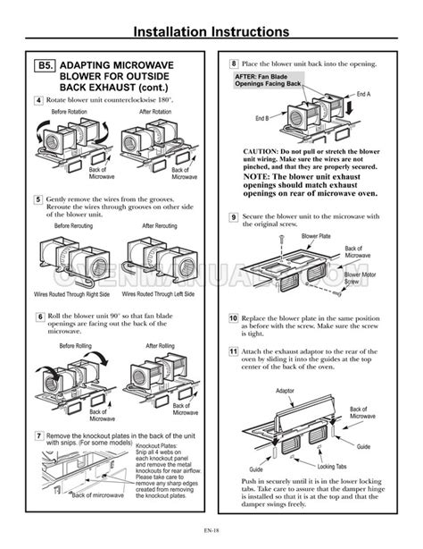 Frigidaire FFMV1846VB Microwave Oven Installation Instructions