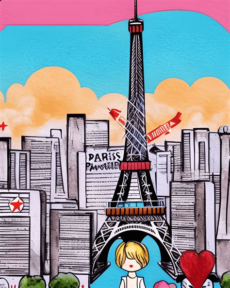 Paris Skyline Eiffel Tower 80s Retro Postcard Cold War North · Creative ...