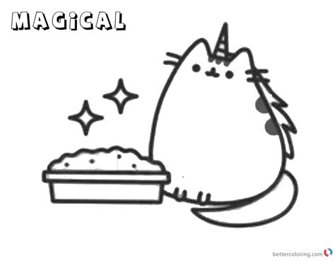 Pusheen Coloring Pages Magical - Free Printable Coloring Pages