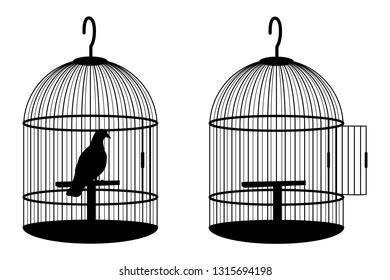 Bird Cage Silhouette Vector Stock Vector (Royalty Free) 1315694198 | Shutterstock